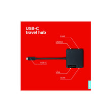 Load image into Gallery viewer, Lenovo USB C Travel  Hub, Black GX90M61235

